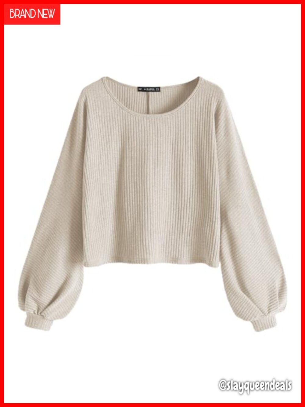 Women's Ribbed Knit Cropped Sweater Long Sleeve Pullover Top